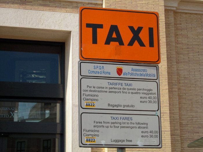Тарифы на такси в Риме
